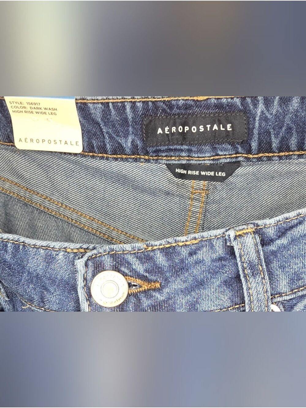 Aeropostale High Rise Wide Leg Jeans NWT Size 10 Dark Wash Vintage-Inspired - Picture 12 of 13